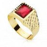 18K SELLO ORO AMARILLO CABALLERO PIEDRA RUBI SPINEL 10 X 8 MM.