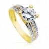 18K SOLITARIO 7MM. ORO BICOLOR CIRCONITAS