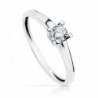 18K SOLITARIO ORO BLANCO 4MM.
