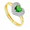 18K SORTIJA PIEDRA VERDE CORAZON 5MM. CIRCONITAS