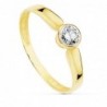 18K SOLITARIO ORO AMARILLO CIRCONITA CHATON. 4,5 MM.