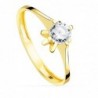18K SOLITARIO ORO AMARILLO CIRCONITA GARRAS 5 MM. ANCHO CUERPO: 2 MM