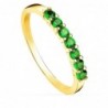 18K SORTIJA ORO AMARILLO 7 CIRCONITAS VERDES GARRAS. ANCHO CUERPO: 2 MM