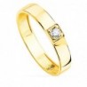 18K SORTIJA ORO AMARILLO BRILLO 1 CIRCONITA. ANCHO 3,5 MM
