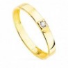 18K SORTIJA ORO AMARILLO BRILLO 1 CIRCONITA. ANCHO 3 MM