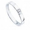 18K SORTIJA ORO BLANCO BRILLO 1 CIRCONITA. ANCHO 3 MM