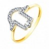 18K SORTIJA ORO AMARILLO MANO FÁTIMA CIRCONITAS 13 X 13 MM. ANCHO CUERPO: 1,2 MM