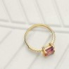 18K SORTIJA ORO AMARILLO CIRCONITAS Y PERIDOTO FINO 6X6 MM. ANCHO CUERPO: 1,5 MM