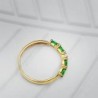 18K SORTIJA ORO AMARILLO 4 CIRCONITAS AZULES TALLA MARQUISE ANCHO 2 MM