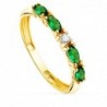 18K SORTIJA ORO AMARILLO 4 CIRCONITAS VERDES TALLA MARQUISE ANCHO 2 MM