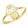 18K SORTIJA ORO AMARILLO MANO DE FATIMA 12X10 MM
