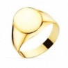 18K SELLO ORO AMARILLO HUECO LISO EN BRILLO CADETE O CABALLERO 13 X 10 MM