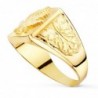 18K SELLO ORO AMARILLO RECTANGULAR HOJA MARIHUANA. 15 X 14 MM