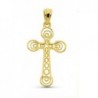 18K CRUZ ORO AMARILLO FILIGRANA 37 X 22 MM
