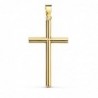 18K CRUZ ORO AMARILLO HUECA LISA 44 X 27 MM
