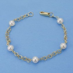 18K PULSERA PERLAS 16.5 CM