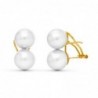 18K PENDIENTES ORO AMARILLO PERLA SINTETICA 9 MM.