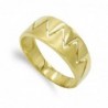 18K SORTIJA ORO AMARILLO MATE Y BRILLO ZIG ZAG