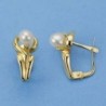 18K PENDIENTES COMUNION PERLAS. 13 X 7 MM.