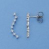 18K PENDIENTES CIRCONITAS GARRAS. 21 X 5 MM.