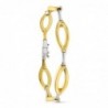 18K PULSERA ORO BICOLOR ESLABONES OVALES