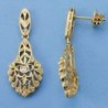 18K PENDIENTES CIRCONITAS. 40 X 15 MM.