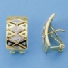 18K PENDIENTES BICOLOR ROMBOS. 19 X 10 MM.