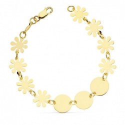 18K PULSERA FLORES 18,5 CM....