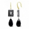18K PENDIENTES ORO BICOLOR ONIX PERA