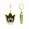 18K PENDIENTES ORO AMARILLO EBANO Y TULIPAN