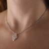 18K GARGANTILLA ORO BLANCO 45CM JUEGO NOVIA MOTIVO CIRCONITAS 20X15 MM