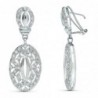 18K PENDIENTES ORO BLANCO JUEGO NOVIA CIRCONITAS 40X16 MM CIERRE OMEGA