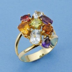 18K SORTIJA PIEDRAS COLOR