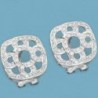 18K PENDIENTES ORO BLANCO Y CIRCONITAS