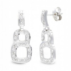 18K PENDIENTES ORO BLANCO...