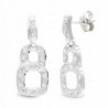 18K PENDIENTES ORO BLANCO LARGOS CIRCONITAS