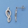18K PENDIENTES ORO BLANCO CIRCONITAS. 23 X 7 MM.