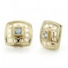18K PENDIENTES ORO AMARILLO PIEDRA CUADRADA OMEGA. 20 MM.