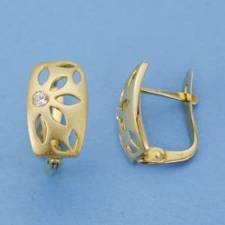 18K PENDIENTES FLOR CALADA....