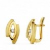 18K PENDIENTES CIRCONITAS. 13 X 7 MM.