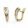 18K PENDIENTES ORO BICOLOR CIRCONITA. 13 X 4 MM.