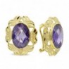 18K PENDIENTES PIEDRA OVAL AMATISTA 14 X 10MM