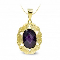 18K COLGANTE PIEDRA OVAL...