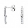 18K PENDIENTES ORO BLANCO LARGO Y CIRCONITAS