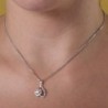 18K GARGANTILLA ORO BLANCO 45 CM JUEGO NOVIA CUAJO 22X12 MM