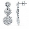 18K PENDIENTES ORO BLANCO CIRCONITAS 32 X 12 MM