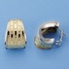 18K PENDIENTES BICOLOR OMEGA. 20 X 16 MM.