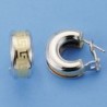 18K PENDIENTES BICOLOR GRECA. 17 X 8 MM.
