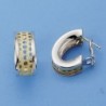 18K PENDIENTES BICOLOR CALADO. 20 X 9 MM.