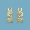 18K PENDIENTES GRECA PIEDRAS CUADRADAS